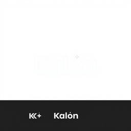 A minimalistic and modern logo featuring the name 'Kalon' creatively designed using geometric shapes and letters