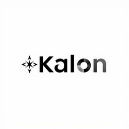A minimalistic and modern logo featuring the name 'Kalon' creatively designed using geometric shapes and letters