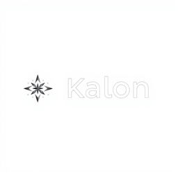 A minimalistic and modern logo featuring the name 'Kalon' creatively designed using geometric shapes and letters