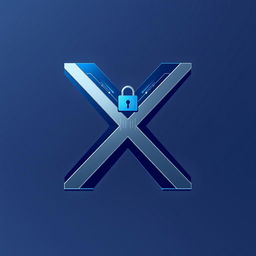 A sleek and modern logo design for a cryptocurrency named 'XeeX', featuring a bold and stylized letter 'X' that incorporates elements of cryptography like digital locks or circuit patterns