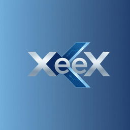 A sleek and modern logo design for a cryptocurrency named 'XeeX', featuring a bold and stylized letter 'X' that incorporates elements of cryptography like digital locks or circuit patterns