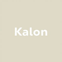 A simple yet elegant logo featuring the name 'Kalon' designed in a creative and unique way, with the letters forming a geometric shape