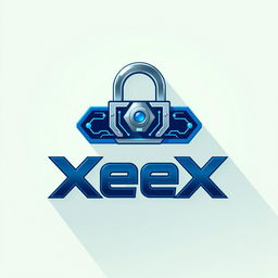 A sleek and modern logo design for 'XeeX', inspired by cryptography themes