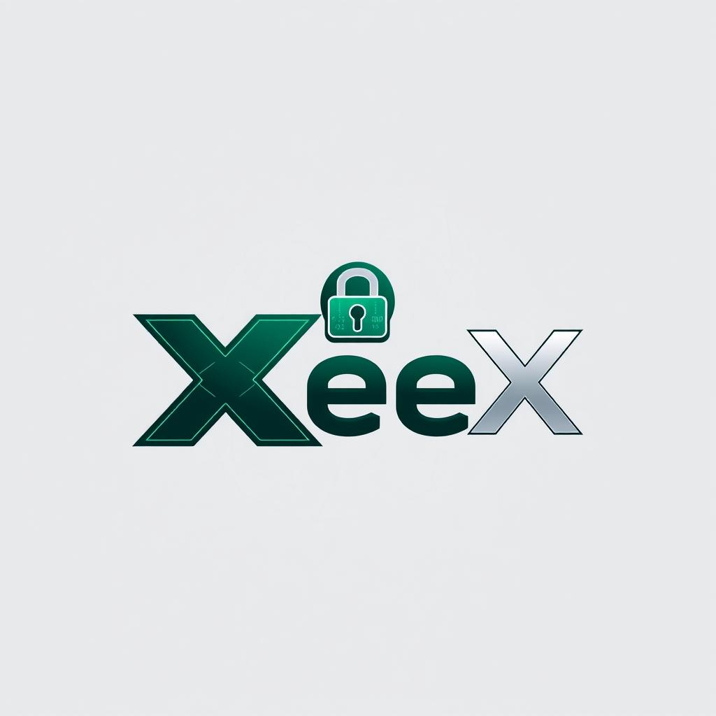 An innovative logo design for 'XeeX' focused on the theme of cryptography