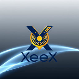 A striking and modern logo design for 'XeeX' tailored specifically for cryptocurrency