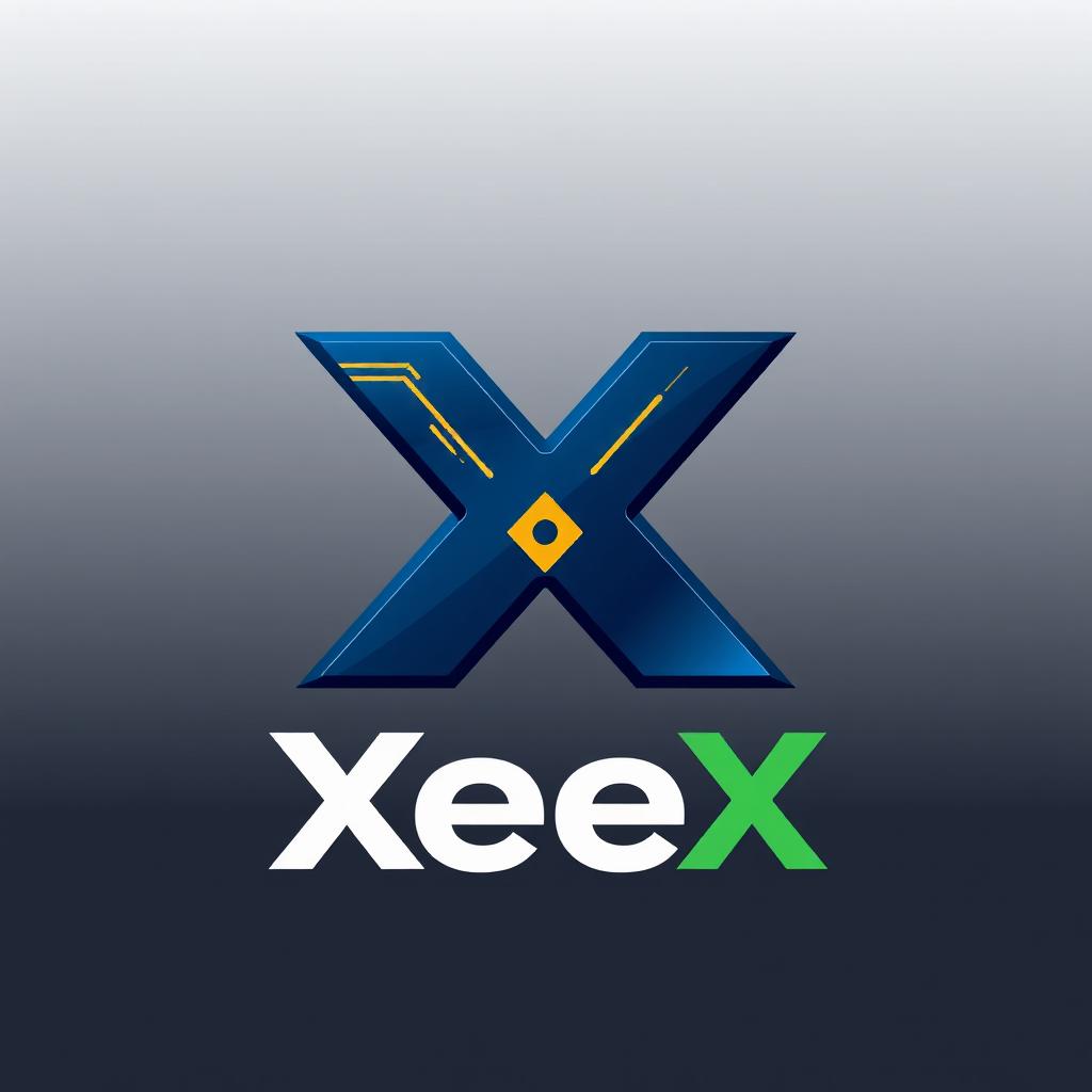 A striking and modern logo design for 'XeeX' tailored specifically for cryptocurrency