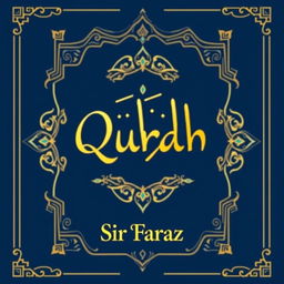 A full-size book cover design for the title 'Quran' by Sir Faraz, published in 2025