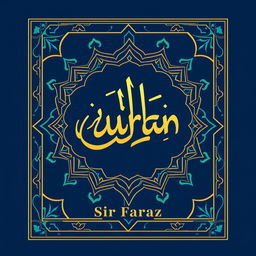 A full-size book cover design for the title 'Quran' by Sir Faraz, published in 2025