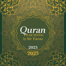 A full-size book cover design for "Quran Teaching" by Sir Faraz 2025
