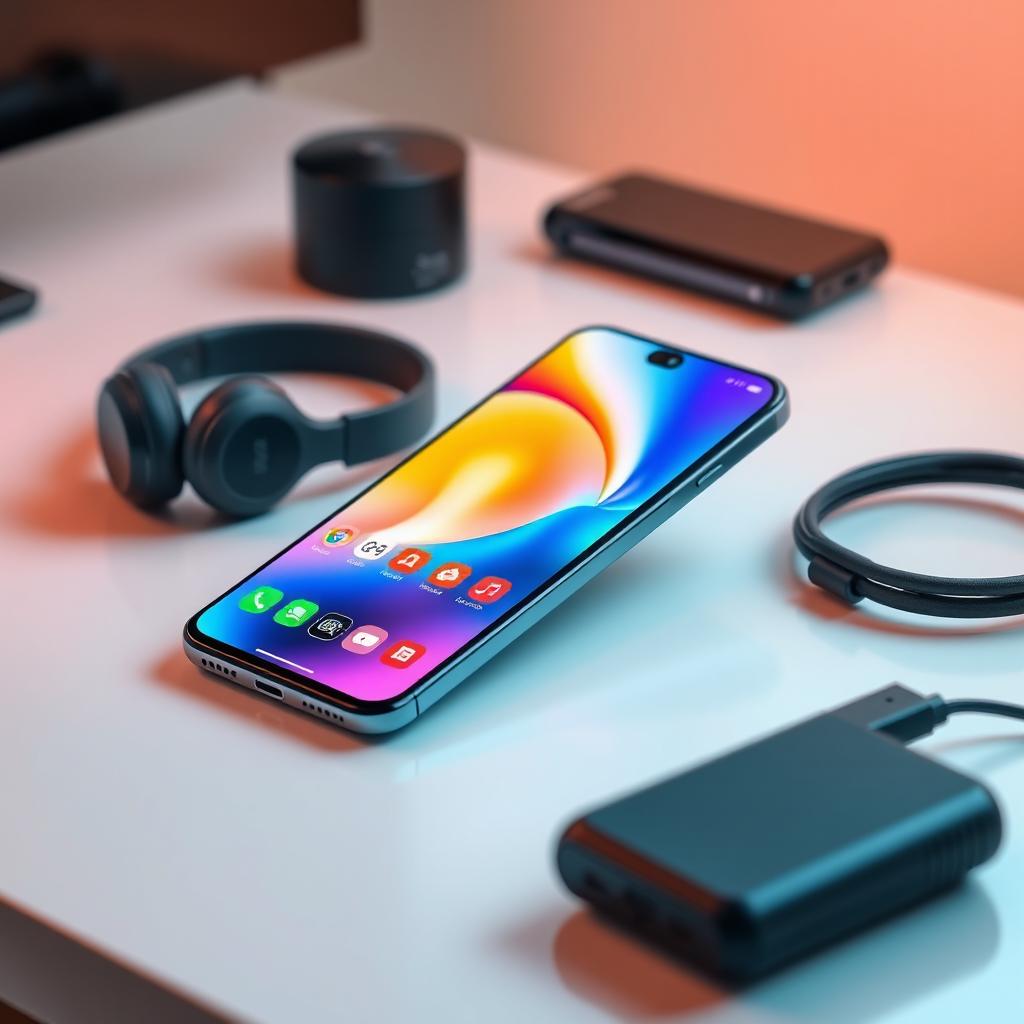 A sleek and modern smartphone, the Y55 model from 2022, displayed prominently on a clean, minimalist desk