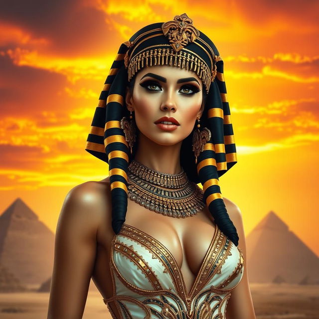 A stunning and alluring portrayal of Cleopatra, the last active ruler of the Ptolemaic Kingdom of Egypt