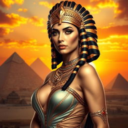 A stunning and alluring portrayal of Cleopatra, the last active ruler of the Ptolemaic Kingdom of Egypt