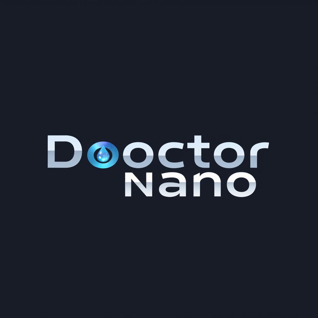 A modern and innovative logo design for a company named 'Doctor Nano' that specializes in building waterproofing nano materials