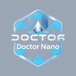 A modern and innovative logo design for a company named 'Doctor Nano' that specializes in building waterproofing nano materials