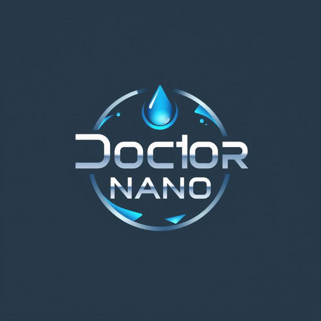 A modern and innovative logo design for a company named 'Doctor Nano' that specializes in building waterproofing nano materials