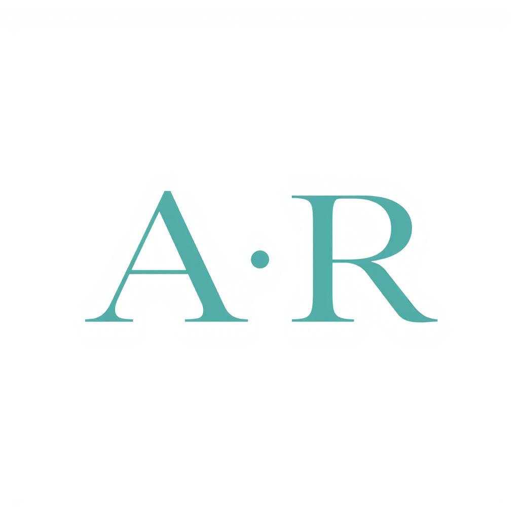 A simple and elegant design featuring the letters 'A' and 'R' in a modern, minimalist font
