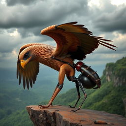 A unique and imaginative hybrid creature that combines features of both an eagle and an ant