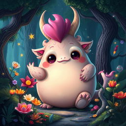 A stylized, artistic representation of an oversized, imaginative creature with exaggerated features, embodying a sense of whimsy and fantasy