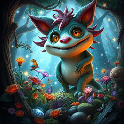 A stylized, artistic representation of an oversized, imaginative creature with exaggerated features, embodying a sense of whimsy and fantasy