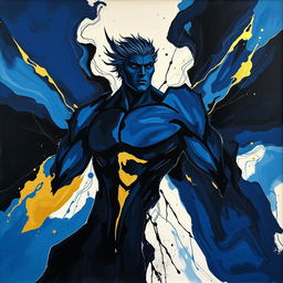 An abstract representation of masculinity, featuring bold and intense forms that suggest strength and confidence