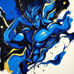 An abstract representation of masculinity, featuring bold and intense forms that suggest strength and confidence