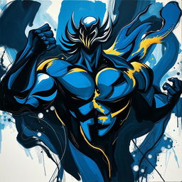 An abstract representation of masculinity, featuring bold and intense forms that suggest strength and confidence