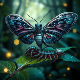 An intriguing hybrid creature that combines features of a moth and a centipede