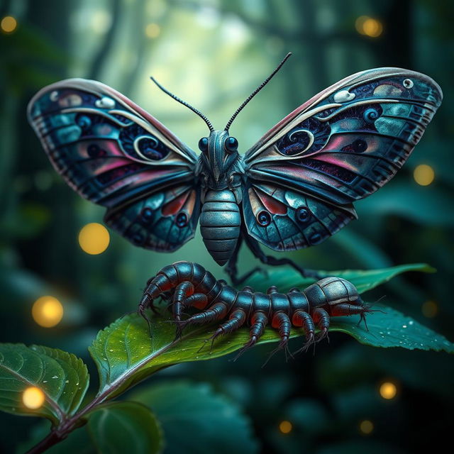 An intriguing hybrid creature that combines features of a moth and a centipede