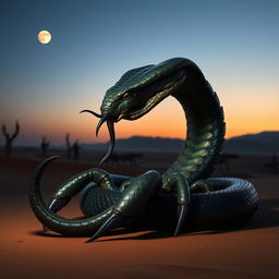A fearsome hybrid creature that combines the features of a scorpion and a cobra
