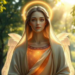 A captivating hybrid character that embodies both human and saintly qualities