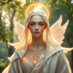 A captivating hybrid character that embodies both human and saintly qualities