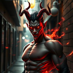 A striking hybrid character that blends human and devilish traits