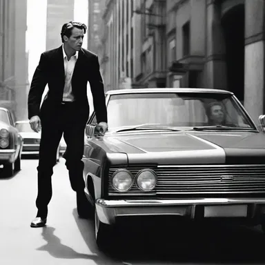 The director employed slow-motion shots to accentuate the intensity of the car chase scene in the film.