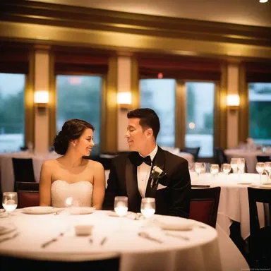 The soft lighting and romantic music in the restaurant helped to accentuate the couple's intimate conversation.
