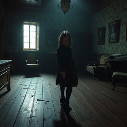 A mysterious scene depicting a character turning around to look, but finding no one present
