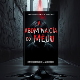 A deeply haunting book cover for 'A Abominação do Meu Eu' by Ramos Fernando J