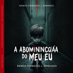 A deeply haunting book cover for 'A Abominação do Meu Eu' by Ramos Fernando J