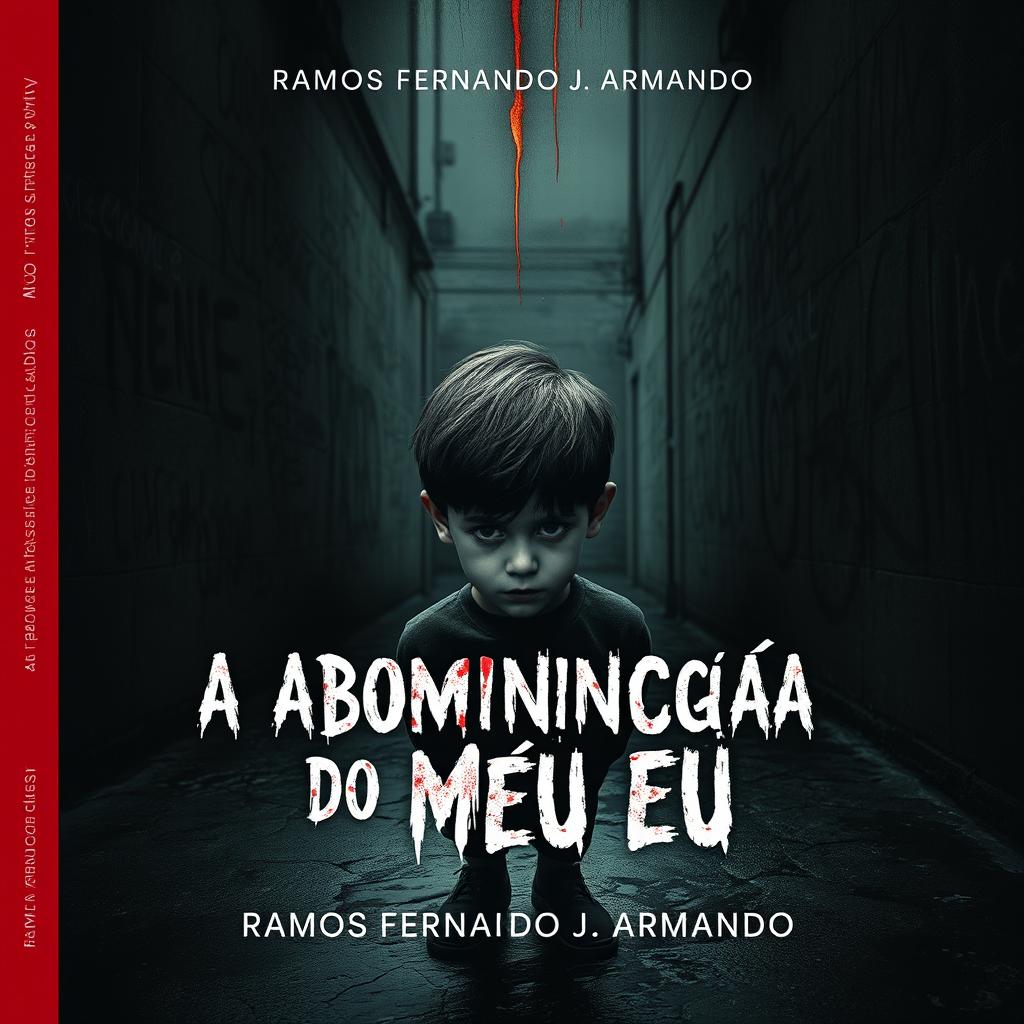 A deeply haunting book cover for 'A Abominação do Meu Eu' by Ramos Fernando J