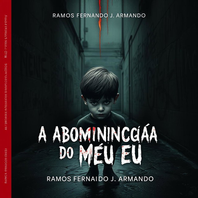 A deeply haunting book cover for 'A Abominação do Meu Eu' by Ramos Fernando J