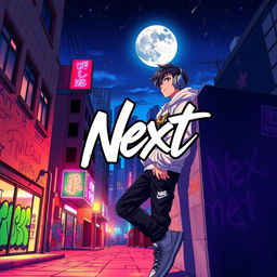 An anime-inspired cover art for a phonk song titled 'Next'