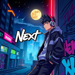 An anime-inspired cover art for a phonk song titled 'Next'