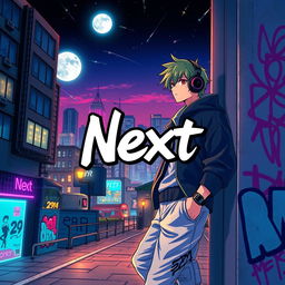 An anime-inspired cover art for a phonk song titled 'Next'