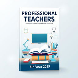 A full-size straight book cover design for the title "Professional Teachers" by Sir Faraz 2025