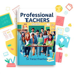A full size straight book cover design for the title 'Professional Teachers' by Sir Faraz 2025