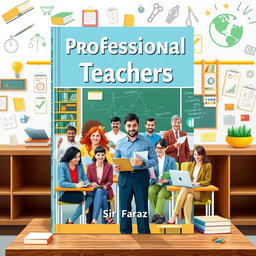 A full size straight book cover design for the title 'Professional Teachers' by Sir Faraz 2025