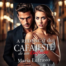 A sensual book cover featuring the title 'A Redenção de um Cafajeste', with an attractive, alluring design