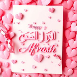 A beautifully designed gift card with the words 'تولدت مبارک افشار' (Happy Birthday Afrash) in elegant, flowing script