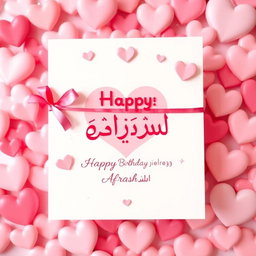 A beautifully designed gift card with the words 'تولدت مبارک افشار' (Happy Birthday Afrash) in elegant, flowing script