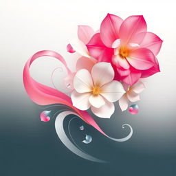 An artistic, abstract representation of floral elements blending seamlessly into an elegant, soft silhouette that suggests femininity and beauty without explicit detail