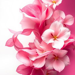 An artistic, abstract representation of floral elements blending seamlessly into an elegant, soft silhouette that suggests femininity and beauty without explicit detail